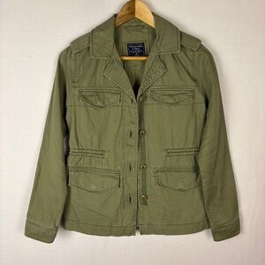 Abercrombie & Fitch Green Utility Jacket Cargo Grunge Military Y2K